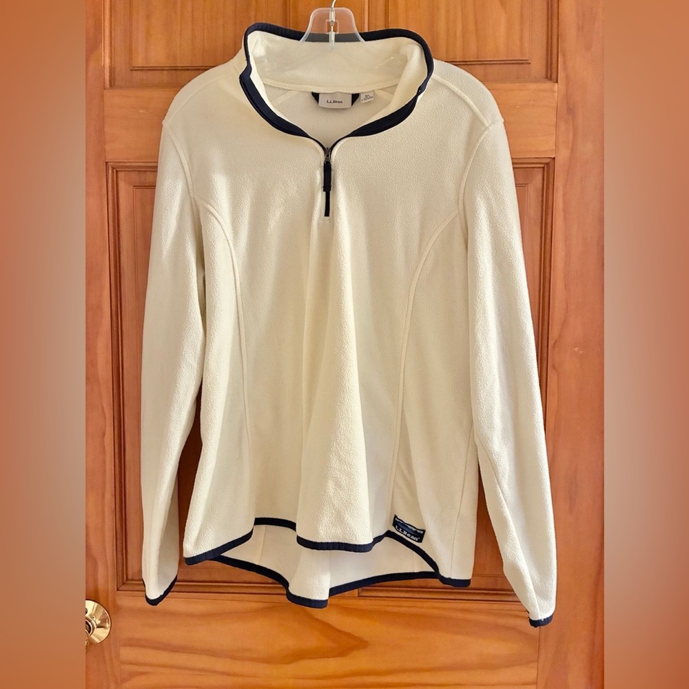 L.L. Bean Fleece Quarter Zip Pullover Sweater Jacket Women Size XL #502183